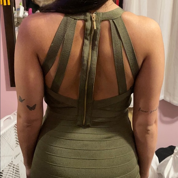 Army green bandage dress - Picture 2 of 3